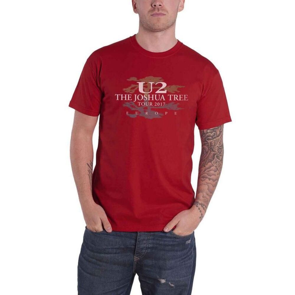 U2 Unisex Adult Joshua Tree Back Print T-Shirt / Red